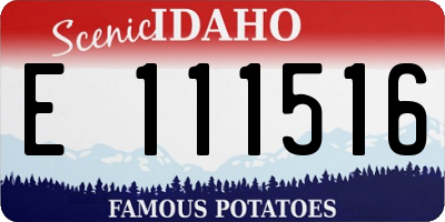 ID license plate E111516