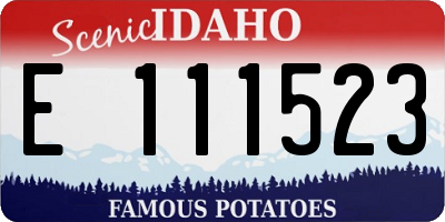 ID license plate E111523