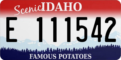 ID license plate E111542