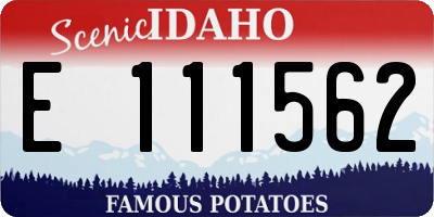 ID license plate E111562