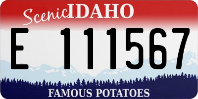 ID license plate E111567