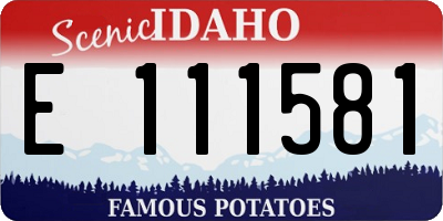 ID license plate E111581