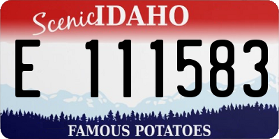 ID license plate E111583