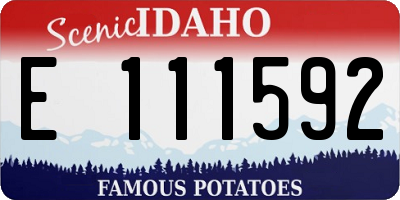ID license plate E111592