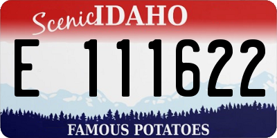 ID license plate E111622