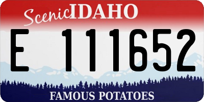 ID license plate E111652
