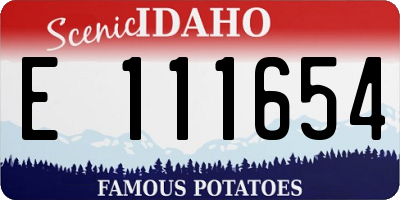 ID license plate E111654