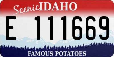 ID license plate E111669