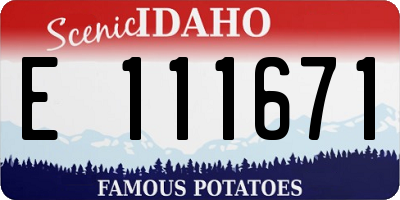 ID license plate E111671
