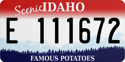 ID license plate E111672