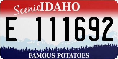 ID license plate E111692