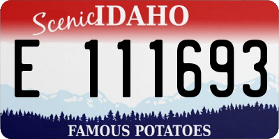 ID license plate E111693
