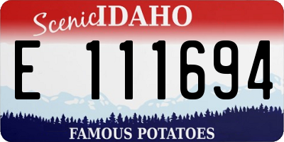 ID license plate E111694