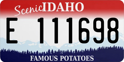 ID license plate E111698
