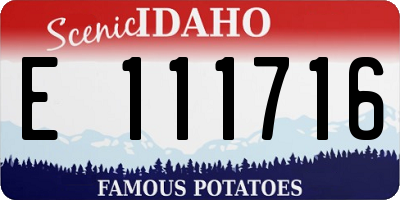 ID license plate E111716