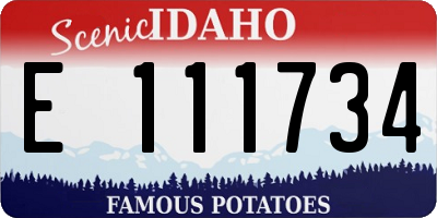 ID license plate E111734