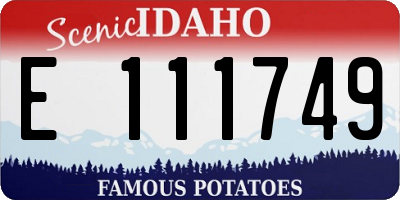 ID license plate E111749