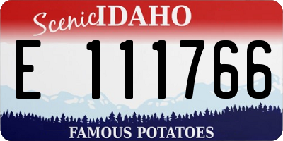 ID license plate E111766