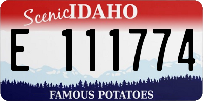 ID license plate E111774