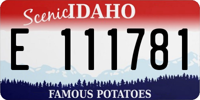 ID license plate E111781