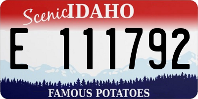 ID license plate E111792