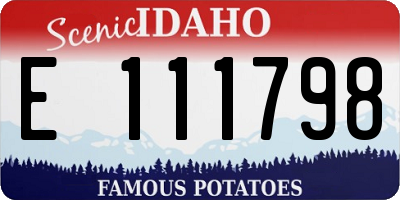ID license plate E111798