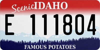 ID license plate E111804