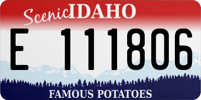 ID license plate E111806