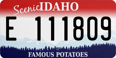 ID license plate E111809