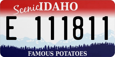 ID license plate E111811