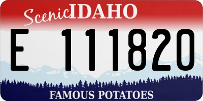 ID license plate E111820