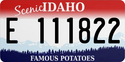 ID license plate E111822