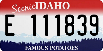 ID license plate E111839