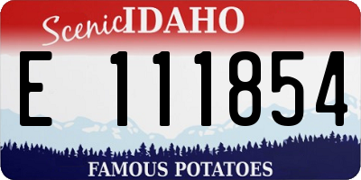 ID license plate E111854