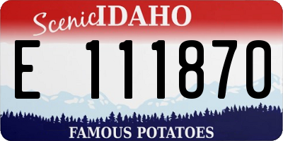 ID license plate E111870
