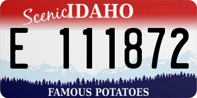 ID license plate E111872
