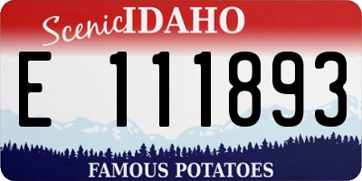 ID license plate E111893