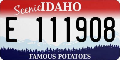 ID license plate E111908