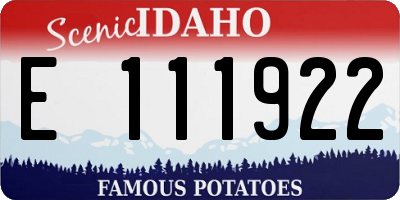 ID license plate E111922