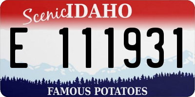 ID license plate E111931
