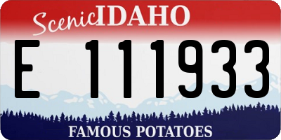 ID license plate E111933