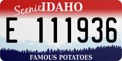 ID license plate E111936
