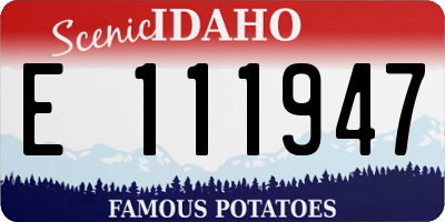 ID license plate E111947