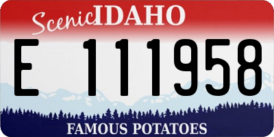 ID license plate E111958