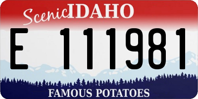 ID license plate E111981