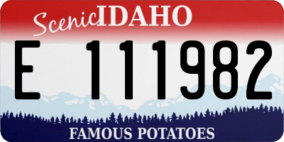 ID license plate E111982