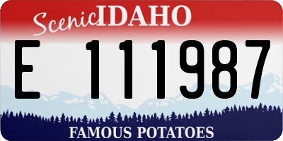 ID license plate E111987
