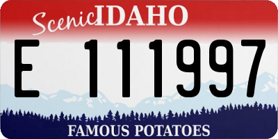 ID license plate E111997