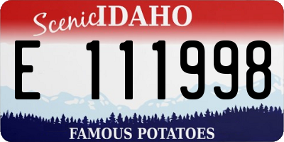 ID license plate E111998