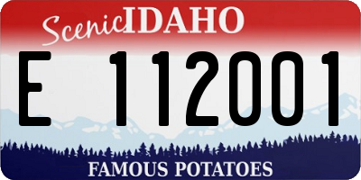 ID license plate E112001